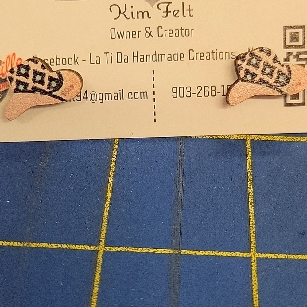 Western Cowboy Hat 0.5" Earrings